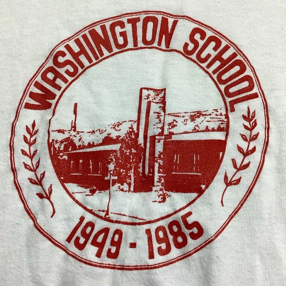 Vintage 80s Washington School ringer Tshirt - Picture 2 of 6